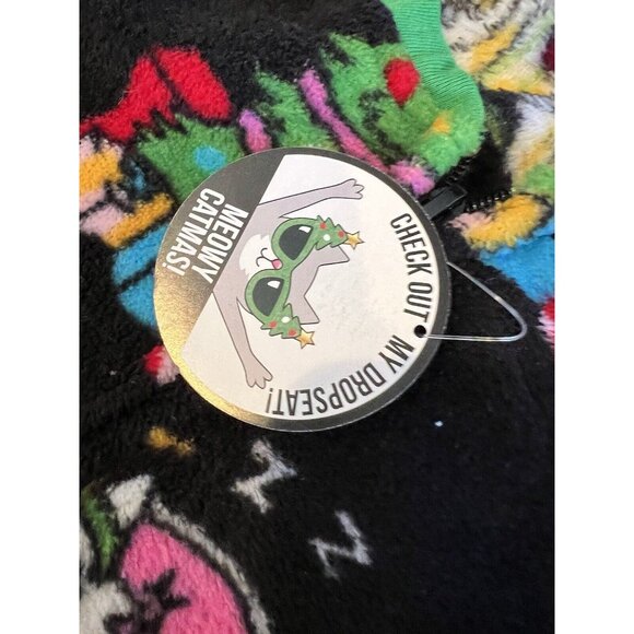 Christmas Pajamas PJs Union Suit Drop Seat 1 pc Small NWT Meowy‎ Catmas Holiday - Picture 11 of 14